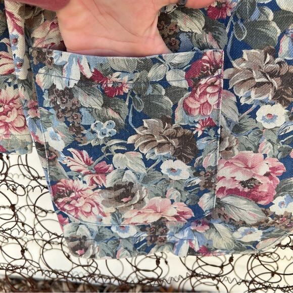 Vintage 90s gotcha covered floral cotton single button boxy blazer LARGE - Picture 4 of 6